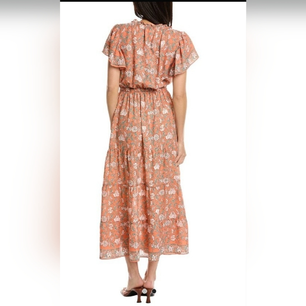 Max Studio Flutter Sleeve Maxi Dress - Coral Carnatuon - Size XL - MSRP $148 - Picture 2 of 13